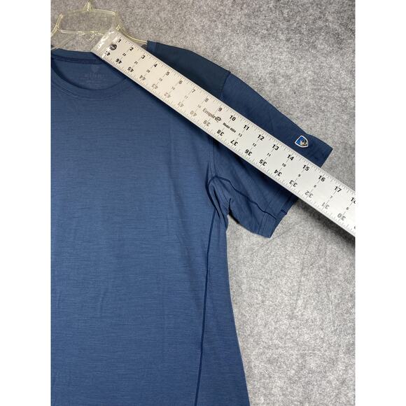 Kuhl Shirt Mens Medium Blue Short Sleeve Merino Wool Blend Performance Outdoor - Picture 5 of 12